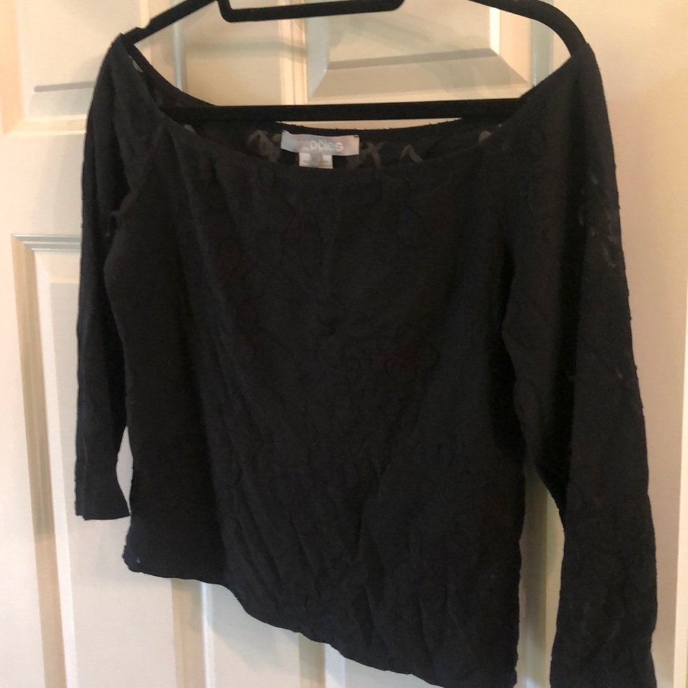 SHEER floral lace off shoulder top